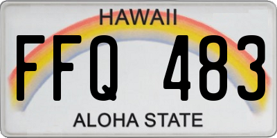 HI license plate FFQ483