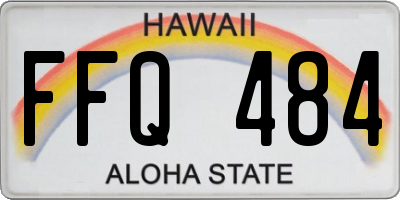 HI license plate FFQ484