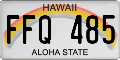 HI license plate FFQ485
