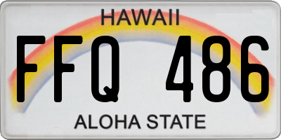 HI license plate FFQ486