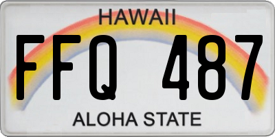 HI license plate FFQ487