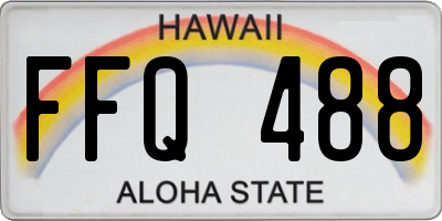 HI license plate FFQ488
