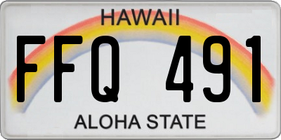 HI license plate FFQ491