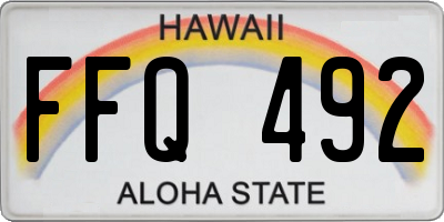 HI license plate FFQ492
