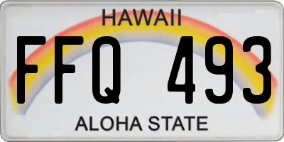 HI license plate FFQ493