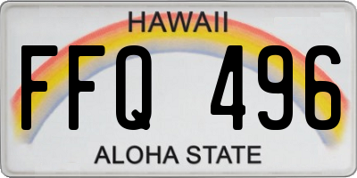 HI license plate FFQ496