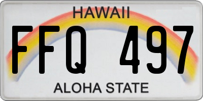 HI license plate FFQ497