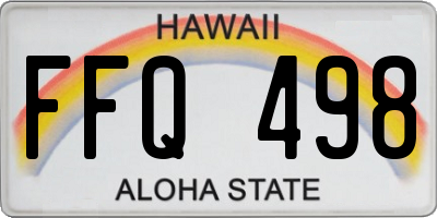 HI license plate FFQ498