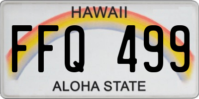HI license plate FFQ499