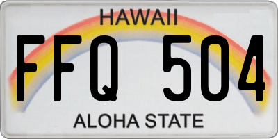 HI license plate FFQ504