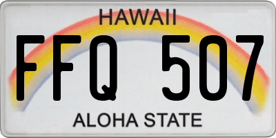 HI license plate FFQ507