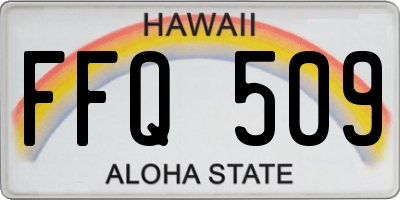 HI license plate FFQ509