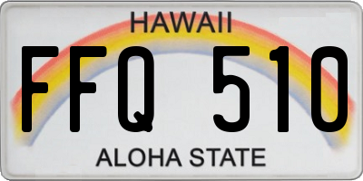 HI license plate FFQ510