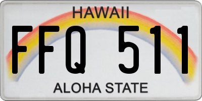 HI license plate FFQ511