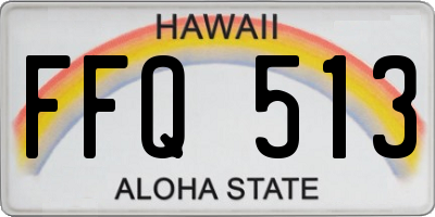 HI license plate FFQ513