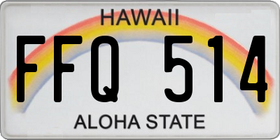 HI license plate FFQ514