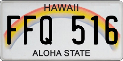 HI license plate FFQ516