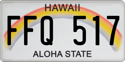 HI license plate FFQ517