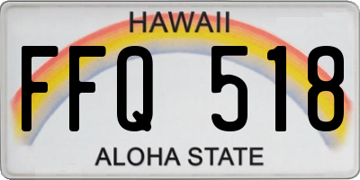 HI license plate FFQ518