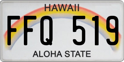 HI license plate FFQ519