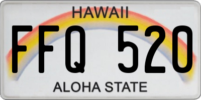 HI license plate FFQ520