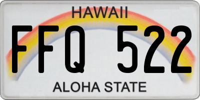 HI license plate FFQ522