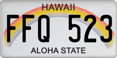HI license plate FFQ523