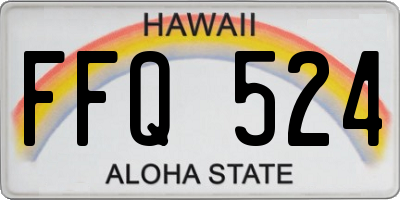 HI license plate FFQ524