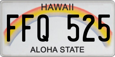 HI license plate FFQ525
