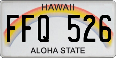 HI license plate FFQ526