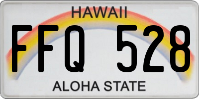 HI license plate FFQ528