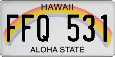 HI license plate FFQ531