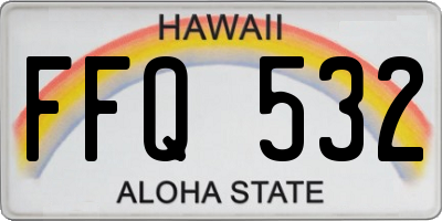 HI license plate FFQ532