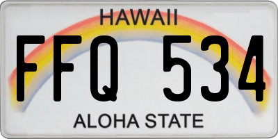 HI license plate FFQ534
