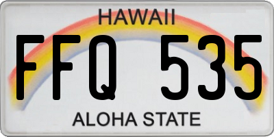 HI license plate FFQ535