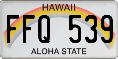 HI license plate FFQ539