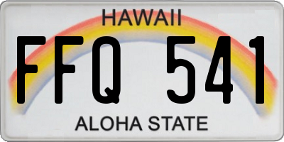 HI license plate FFQ541