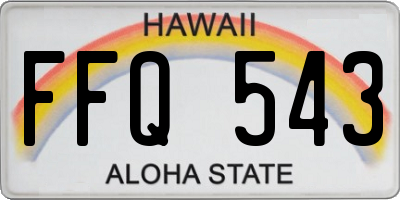 HI license plate FFQ543