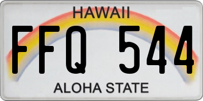HI license plate FFQ544