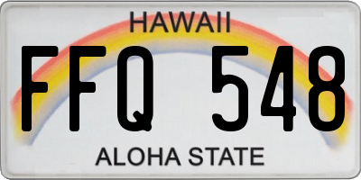 HI license plate FFQ548