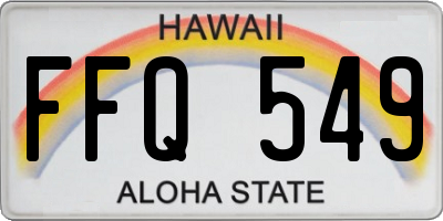 HI license plate FFQ549