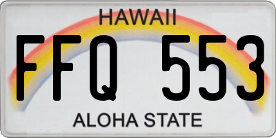 HI license plate FFQ553