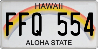 HI license plate FFQ554
