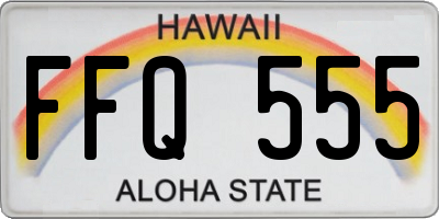 HI license plate FFQ555