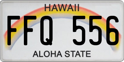 HI license plate FFQ556
