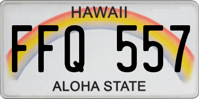HI license plate FFQ557