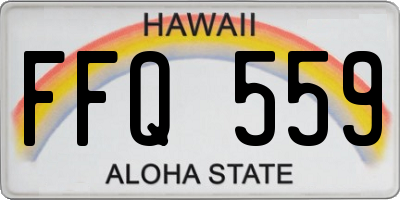 HI license plate FFQ559
