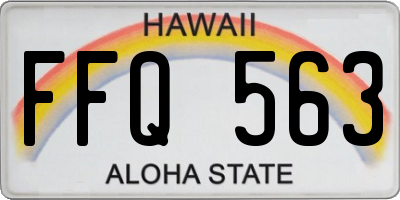 HI license plate FFQ563