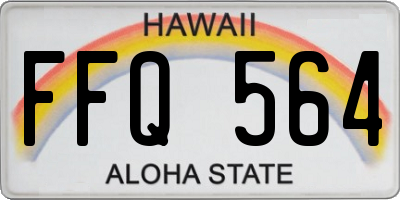 HI license plate FFQ564