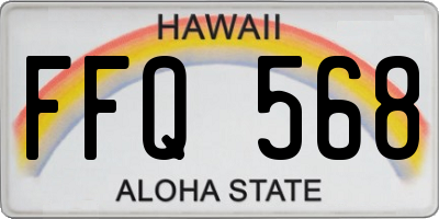 HI license plate FFQ568